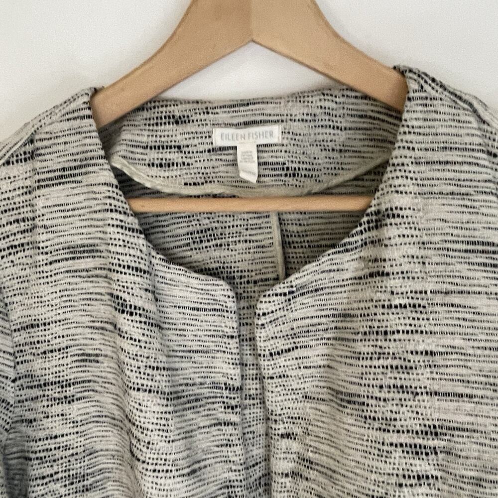 Eileen Fisher Open Blazer Jacket Womens XL Artsy Cotton Textured Heather Tweed - Picture 6 of 15